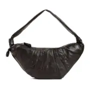 [Lemaire] Lemaire-Dark Choccolate Leather Large Croissant Bag-Donna OS OS