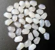 16-18mm White Chalcedony Fancy Rose Cut Cabochon, White Chalcedony Flat Back
