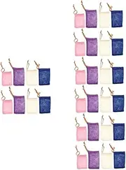 Minkissy 4sets Exfoliating Sisal Bag Mesh Soap Saver Drawstring Holder Natural Bar Soap Storage 8pcs*4