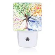 Night Light Plug into Wall Hand Painted Four Season Tree Night Light with Dus...