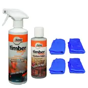 Aussie Furniture Care Timber Furniture Cleaner & Furniture Polish Combo With Polishing Cloths