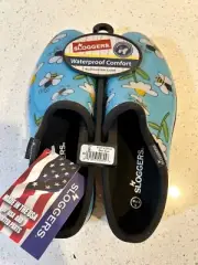 NEW Sloggers Garden Shoes Waterproof Slip On - Bumble Bee Daisy Print - SIZE 9