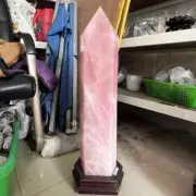 51LB Natural Rose Quartz Obelisk Large Tower Crystal Wand Point Home Decorations