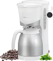 [Clatronic] Coffee Machine with Thermal Jug | Coffee Machine for 8-10 Cups Filter Coffee | Drip Stop & Auto Shut-off | Filter Insert Removable | Water Level Indicator | 1 Litre | KA 3327 White