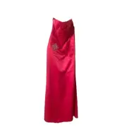 NWT Alexia 11 Magenta Prom Strapless Formal Gown Style 0918 Bling Side Sz 6