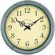 Smart Garden Cambridge Indoor Outdoor Garden Clock 14" | Weatherproof UV Resistant Westminster Wall Clock in Duck Egg Blue