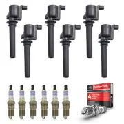 6x Ignition Coil + 6x Motorcraft Spark Plug for Ford Five Hundred 3.0L FD502 (for: Ford)