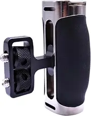 BWOFJGWH Cages of Cages of Side Handles Universal Hand Handles Non -Slide Silicone 1/4 "Wire with A Cold Shoe Support for The, Silver