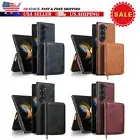 For Samsung Galaxy Z Fold 6 5 4 3 Detachable Wallet Zipper Pouch Leather Case