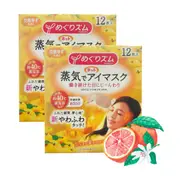 Kao MegRhythm Steam Eye Mask Grapefruit Scent 12pcs X2Pack