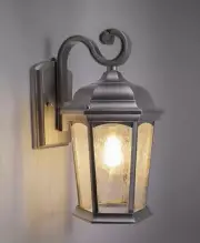 Led Porch Light With Dusk To Dawn Sensor And Bronze Finish & Seeded Glass Ideal
