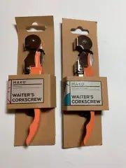 Lot Of 2 Mako Two-Step Waiter's Corkscrew - Colors: 2 Peach Pastel - NEW