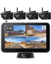 ZEROXCLUB 4 Magnetic Solar Wireless Backup Camera HD1080P 7" DVR Monitor No-Wire