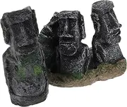 YARNOW Detailed Craftsmanship Resin Figurines 2pcs Mini Easter Island Statues for Home Decor Micro Landscape