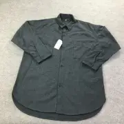 MUJI Labo Long Sleeve Shirt Mens Small Charcoal Gray Stretch Brushed Unisex New