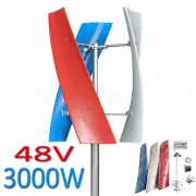 3000W Helix Wind Turbine Generator Kit Vertical Windmill MPPT Controller 48V DC