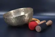 CARVING THADOBATI Handmade Singing Bowl Set-9.13"in Deep long sound-Antique Bowl