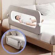 Baby Bed Rails Guard for Toddlers - 32" Toddler Bed Rail for Queen Full King Twin Crib Bunk Size Bed Adjustable Heights & Foldable Portable Bedrail Extra Tall Child Safety Side Railing Guards for Kids