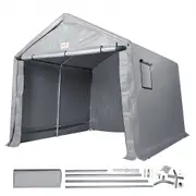 VEVOR Portable Shed Outdoor Storage Shelter, 3.05x3.05x2.6m Heavy Duty All-Season Instant Storage Tent Tarp Sheds with Roll-up Zipper Door and Ventila