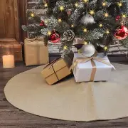 Christmas Tree Skirt 36 inches Small Double-Layer Burlap Plain Tree Skirts Ru...