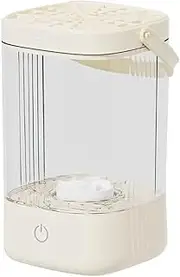 Automatic Makeup Brush Cleaner Multi Brush Cleaning Handheld Clear and Visible Hanging and Drying ABS Electric Makeup, Beige