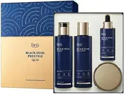 Black Snail Prestige Set with Toner 150ml, Emulsion 150ml, Ampoule 50ml Cream 50ml. Whitening Care effect, Elastic care, Anti aging, Plant Oil extract. Korean Skincare Gift Set for Dr.G.