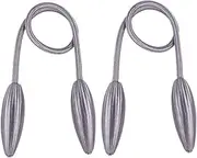 Ciieeo 2pcs Metal Curtain Tiebacks Simple Decorative Window Drape Holdbacks for Living Bedroom and Office Dark Grey No Tools Required Accessory