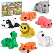 3D Printed Animals Mini Set, Articulated Flexible Fidget Toy, Animal Figurines for Home, Office - Cute Little Toys