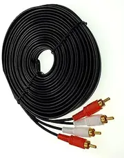 2RCA Male to Male Cable Stereo Audio Music Cord Gold Plated Premium Copper Core 1.5M ~ 20M (15M)