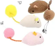 Abaodam Plush Mouse Cat Toy Cat Toy Bundle with Bell Realistic Rat Stuffed Animal for Chasing