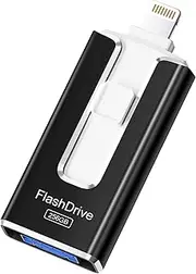 SUDEHO USB Stick 256 GB for iPhone, MFi Certified Lightning Memory Stick, Stable Data Transfer, 4-in-1 Flash Drive for iPhone/iPad/Android/PC, Copy Data with One Click, Matte Black