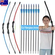 45'' Archery Takedown Recurve Bow Set for Kids Youth Arrow Target Gift Toy 15lbs
