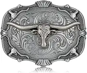 [Flipslo] Western Belt Buckle for Men Longhorn Bull Cowboy Buckle Belt Buckle Rodeo Outfit for Women Men, Eagle