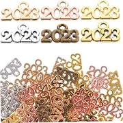 [VILLFUL] 100pcs 2023 2023 Pendant Dainty Earrings Decor Year Pendant Phone Case Charm 2023 Year Charms DIY Jewelry Accessories Charms for DIY Craft Earring Charms Bead Earrings S107