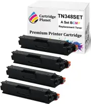 A Set BCMY Compatible Toner Cartridge for Brother TN-348 TN348BK TN348C TN348M TN348Y (4,000/3,500 (B/CMY) Pages) for DCP9055CDN HL4150CDN HL4570CDW MFC9460CDN MFC9970CDW