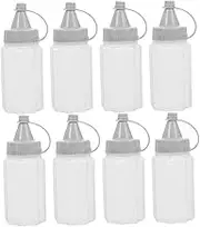 ZUNOXAZ 8PCS Refillable Squeeze Bottles Versatile Condiment Dispensers for Sauces Oils Dressings Plastic Kitchen Containers with Capacity for Mess Use