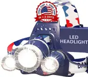 1080 Lumen Headlamp LED Flashlight Bright Headlight Torch Recharge NUEVO 2023 US