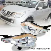 PAIR OE STYLE HEADLIGHT HEAD LIGHT LAMP FOR MITSUBISHI TRITON L200 MQ 2015-2019 (for: Mitsubishi)