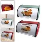 Roll Top Bread Bin Multipurpose Metal Bread Box for Home Cookies Countertop