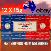 Nag Champa SATYA SAI BABA - Dragon's Blood INCENSE STICKS - Bulk Pack - 12 x 15g