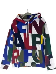 Polo Ralph Lauren Men's Multi Monogram Logo Fleece Pullover Hoodie L NEW NWT