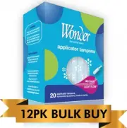 12x Wonder Regular Applicator Tampons Medium Light Flow FREE SHIPPING