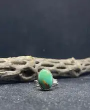 Handmade Native American Navajo Royston turquoise sterling silver ring size 6