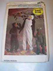 ADULT CHILD UNCUT SIMPLICITY 6670 Sewing PATTERN MONKEY FROG COSTUME SIZE M