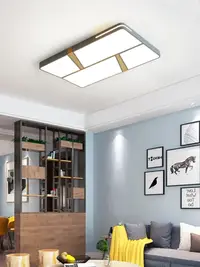 在飛比找樂天市場購物網優惠-現代簡約客廳吸頂燈創意個性幾何臥室房間燈具大氣長方形大廳燈飾