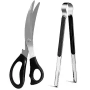 Kitchen Shears, Korean Barbecue Scissors and Tongs Set, Kitchen Scissors and ...