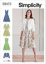 Simplicity S9473 Misses' Dresses and Jacket Sewing Pattern, Size 16-18-20-22-24