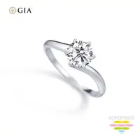 在飛比找ETMall東森購物網優惠-彩糖鑽工坊 GIA 1克拉鑽石 E/VS2 鑽石戒指 3EX