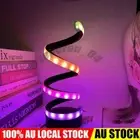 RGB Spiral Table Lamp for Nightstand,Modern LED Color Change Bedside Lamps for B