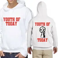 在飛比找蝦皮購物優惠-Youth of Today 連帽衫套頭衫材質棉絨新款白色連